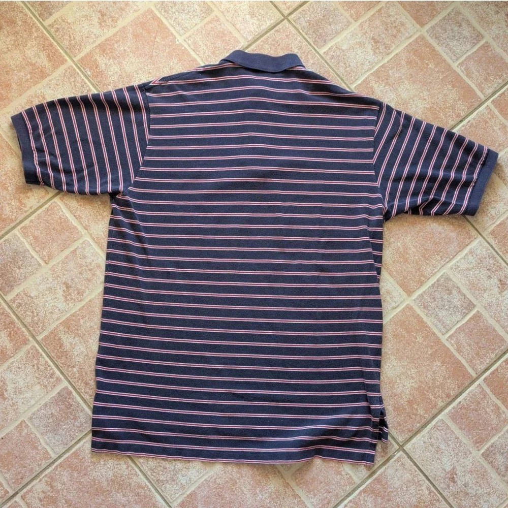 Polo Ralph Lauren Polo Shirt Mens‎ XL Navy Blue Striped Short Sleeve Cotton